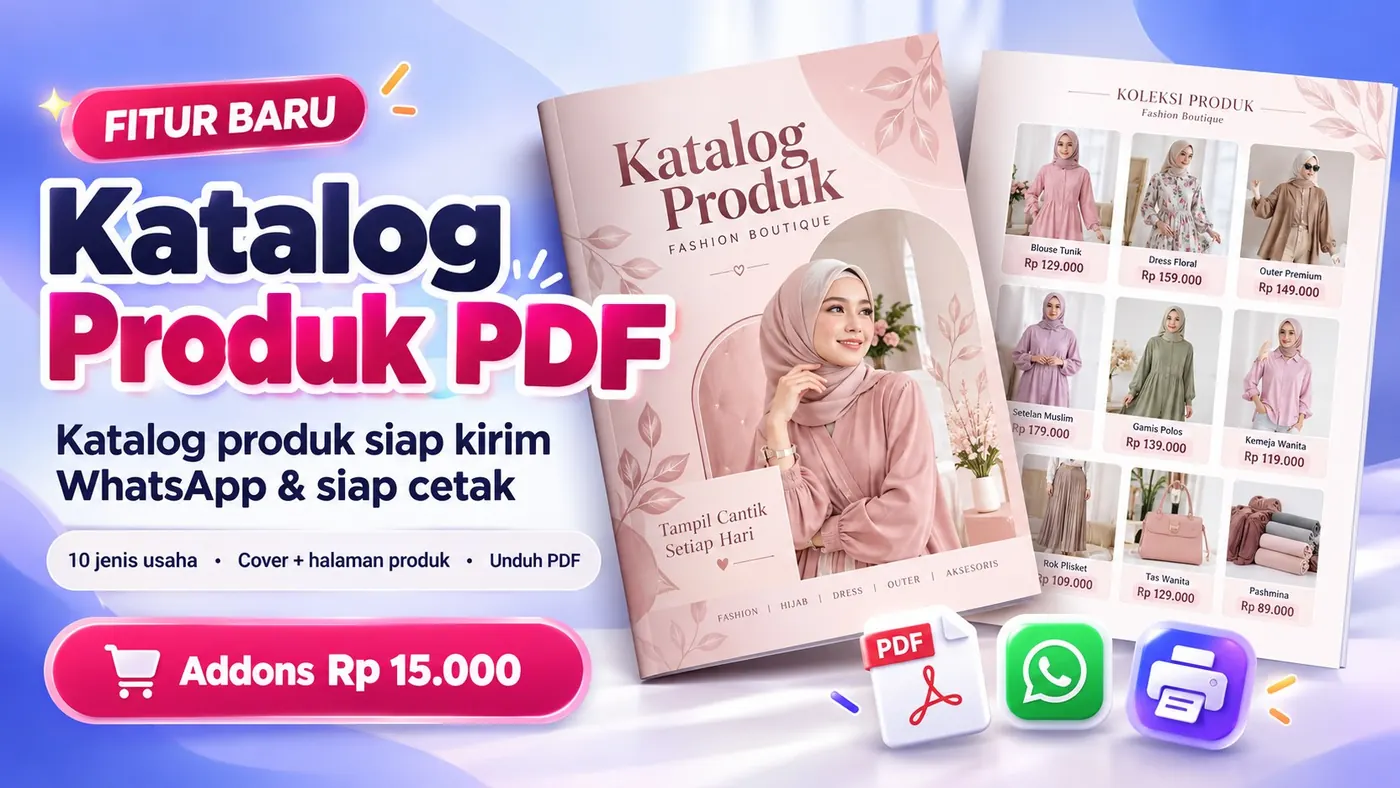 Fitur Baru: Katalog Produk PDF — Katalog Produk Siap Kirim WhatsApp & Cetak
