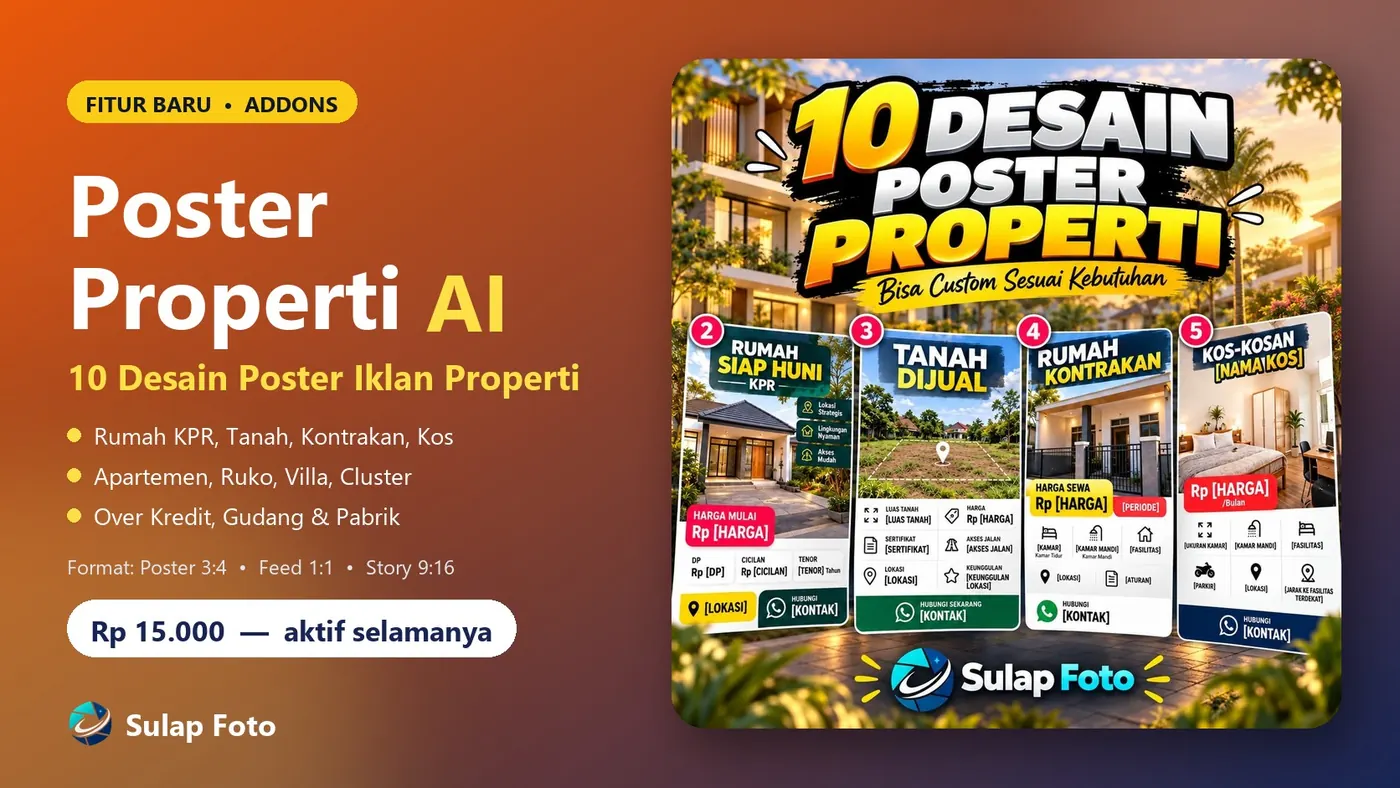 Fitur Baru: Poster Properti AI — 10 Desain Poster Iklan Properti